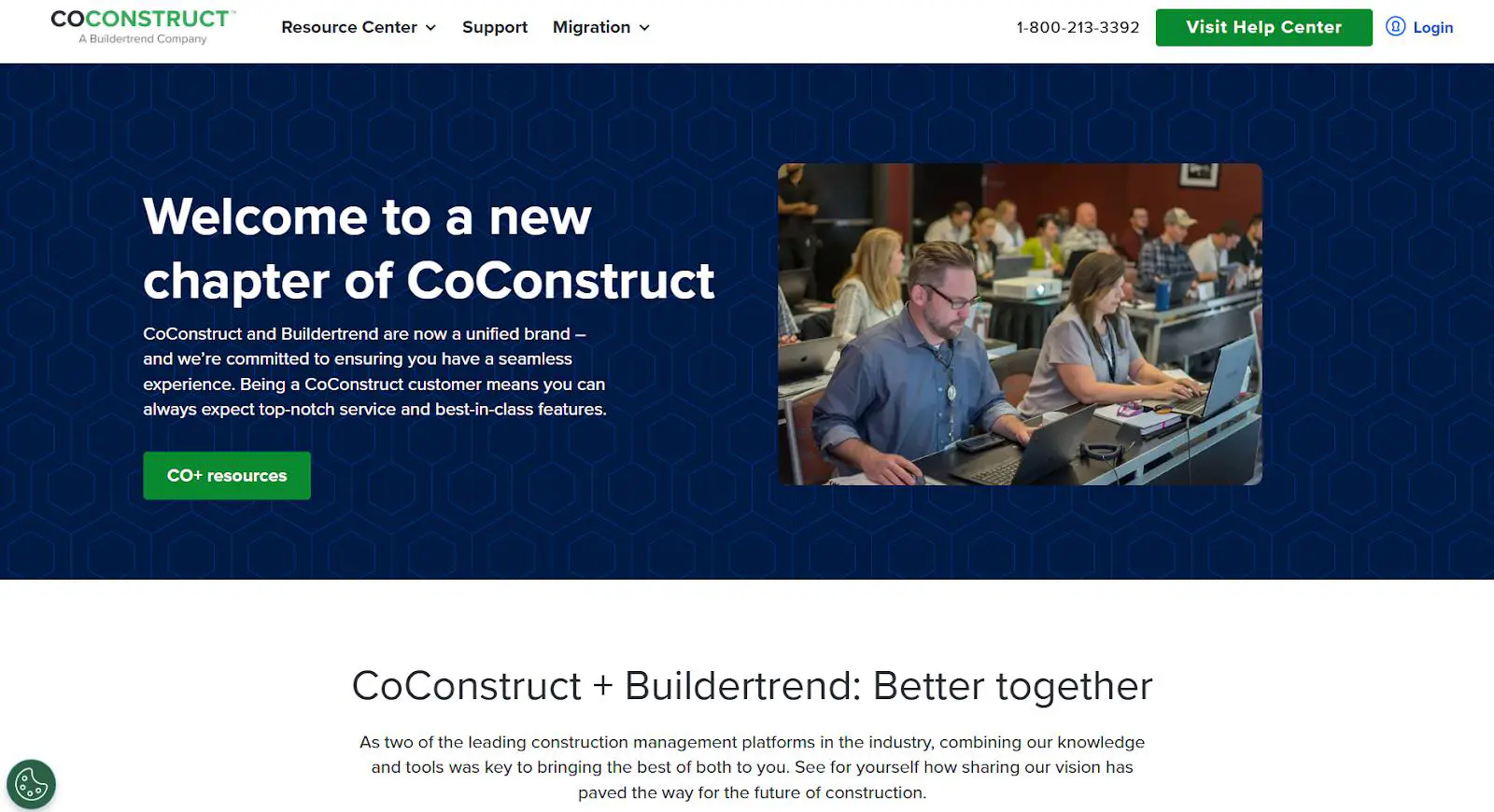 CoConstruct website homepage screenshot